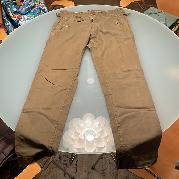 Hickey Olive Copper Button Down Adjustable Pant 32 W 33 L - Picture 5 of 16